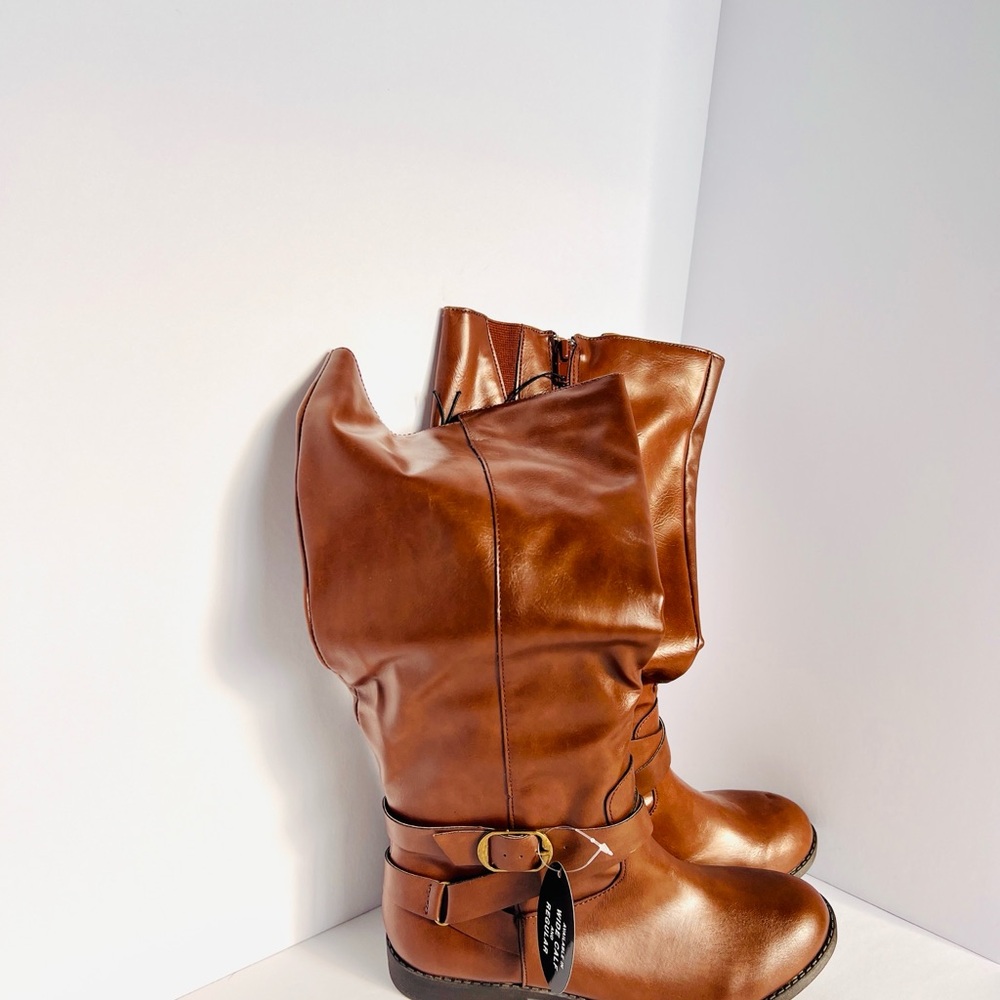 Brown Leather Knee-High Boots
